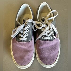 Purple and Gray Vans Lace-Up Sneakers